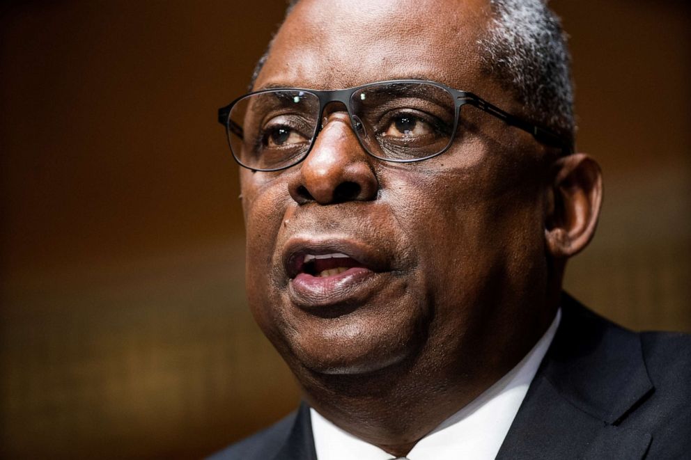 Retired Gen. Lloyd Austin testifies before the Senate Armed Services Committee during his confirmation hearing to be the next secretary of defense on Jan. 19, 2021. 