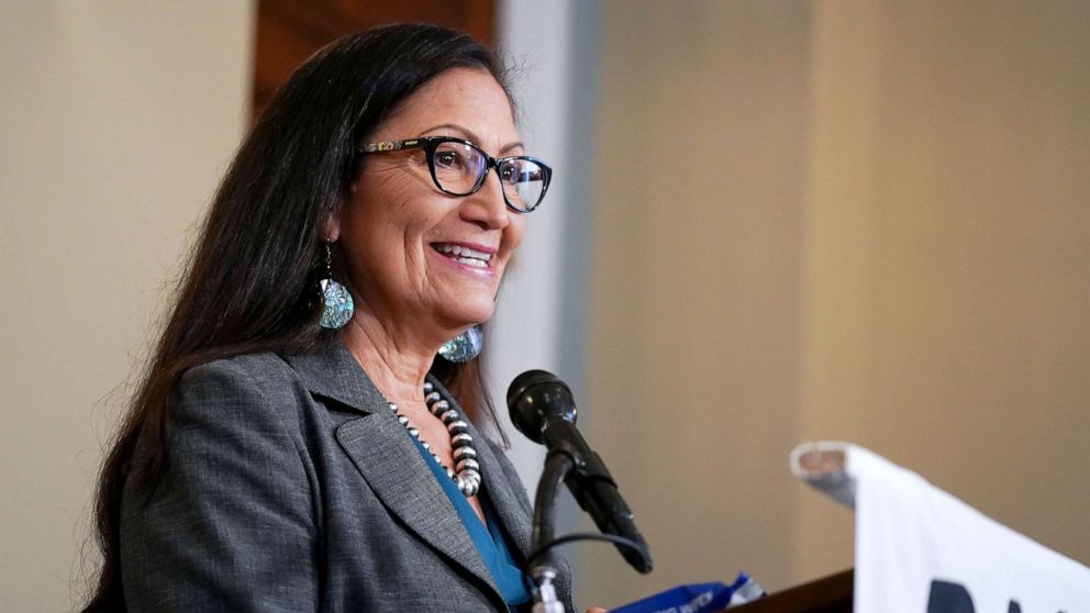 PHOTO: Rep. Deb Haaland at the Back the Thrive Agenda press conference in Washington, Sept. 10, 2020.