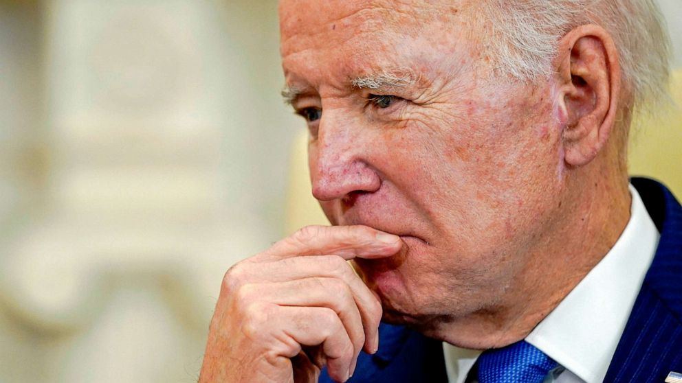 PHOTO: FILE - President Joe Biden listens during a meeting in the Oval Office of the White House, Feb. 10, 2023, in Washington.